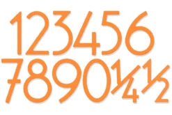 HouseArt Stainless Steel 5" (128mm) House Numbers, Adhesive Mount - (Miami Mango) -Amerock Sales Shop 0302 0308 0333 houseart 0 9 miami mango big 1