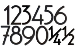 HouseArt Stainless Steel 5" (128mm) House Numbers, Adhesive Mount - (Satin Black) -Amerock Sales Shop 0302 0308 0333 houseart 0 9 satin black big 4