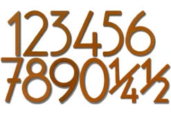 HouseArt Stainless Steel 8" (203mm) House Numbers - (Terra Rust) -Amerock Sales Shop 0302 0308 0333 houseart 0 9 terra rust big 7