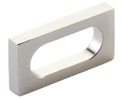 Schaub And Company Cafe 2" (51mm) Center-to-Center Modern Oval Slot Cabinet Pull (Brushed Nickel)