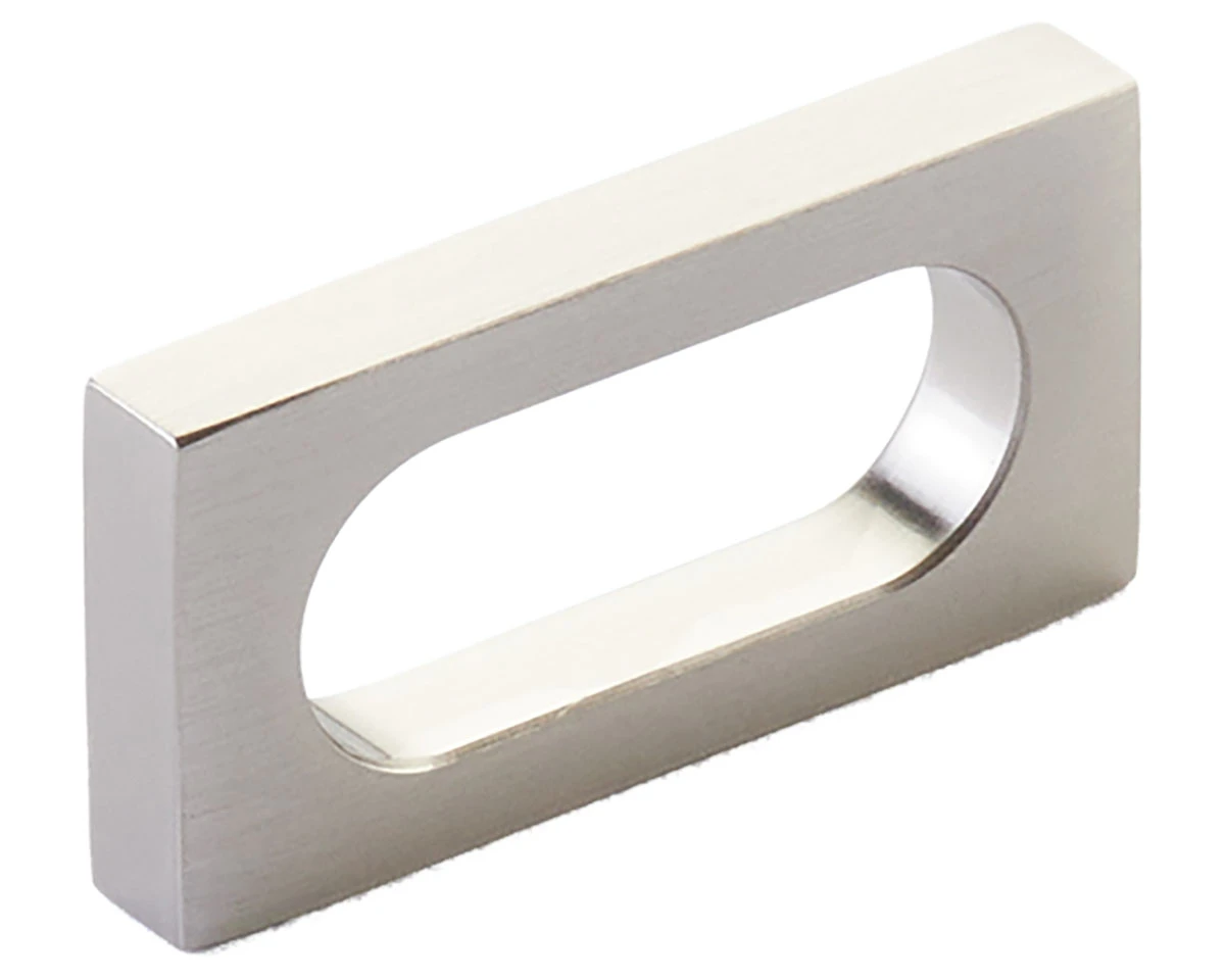 Schaub And Company Cafe 2" (51mm) Center-to-Center Modern Oval Slot Cabinet Pull (Brushed Nickel) 1 Schaub And Company Cafe 2" (51mm) Center-to-Center Modern Oval Slot Cabinet Pull (Brushed Nickel)