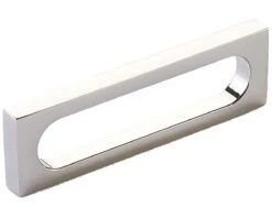 Schaub And Company Cafe 3-1/2" (89mm) Center-to-Center Modern Oval Slot Cabinet Pull (Polished Nickel)