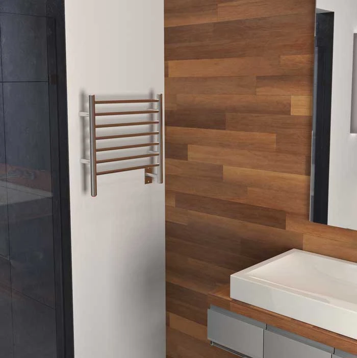 Amba Radiant Plug-in Or Hardwired Small Straight Towel Warmer - 20-3/8" (518mm)W X 21-1/4" (540mm)H- Wall Mounted (Brushed Stainless Steel) 3 Amba Radiant Plug-in Or Hardwired Small Straight Towel Warmer - 20-3/8" (518mm)W X 21-1/4" (540mm)H- Wall Mounted (Brushed Stainless Steel) - Image 3