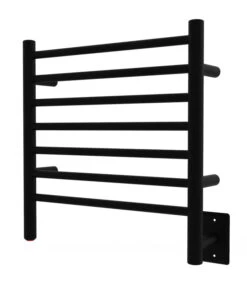 Amba Radiant Plug-in Or Hardwired Small Straight Towel Warmer - 20-3/8" (518mm)W X 21-1/4" (540mm)H- Wall Mounted (Matte Black)
