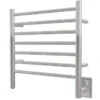 Amba Radiant Plug-in Or Hardwired Small Straight Towel Warmer - 20-3/8" (518mm)W X 21-1/4" (540mm)H- Wall Mounted (Polished Stainless Steel)