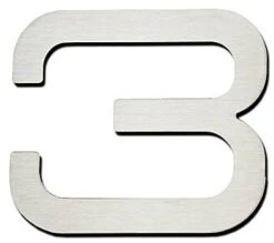 Atlas Homewares Paragon 4" (102mm) House Numbers & Letters, Adhesive Mount - (Brushed Stainless Steel) -Amerock Sales Shop ahw pgn3 ss huge