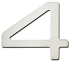 Atlas Homewares Paragon 4" (102mm) House Numbers & Letters, Adhesive Mount - (Brushed Stainless Steel) -Amerock Sales Shop ahw pgn4 ss huge