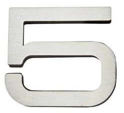 Atlas Homewares Paragon 4" (102mm) House Numbers & Letters, Adhesive Mount - (Brushed Stainless Steel) -Amerock Sales Shop ahw pgn5 ss huge