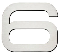 Atlas Homewares Paragon 4" (102mm) House Numbers & Letters, Adhesive Mount - (Brushed Stainless Steel) -Amerock Sales Shop ahw pgn6 ss big