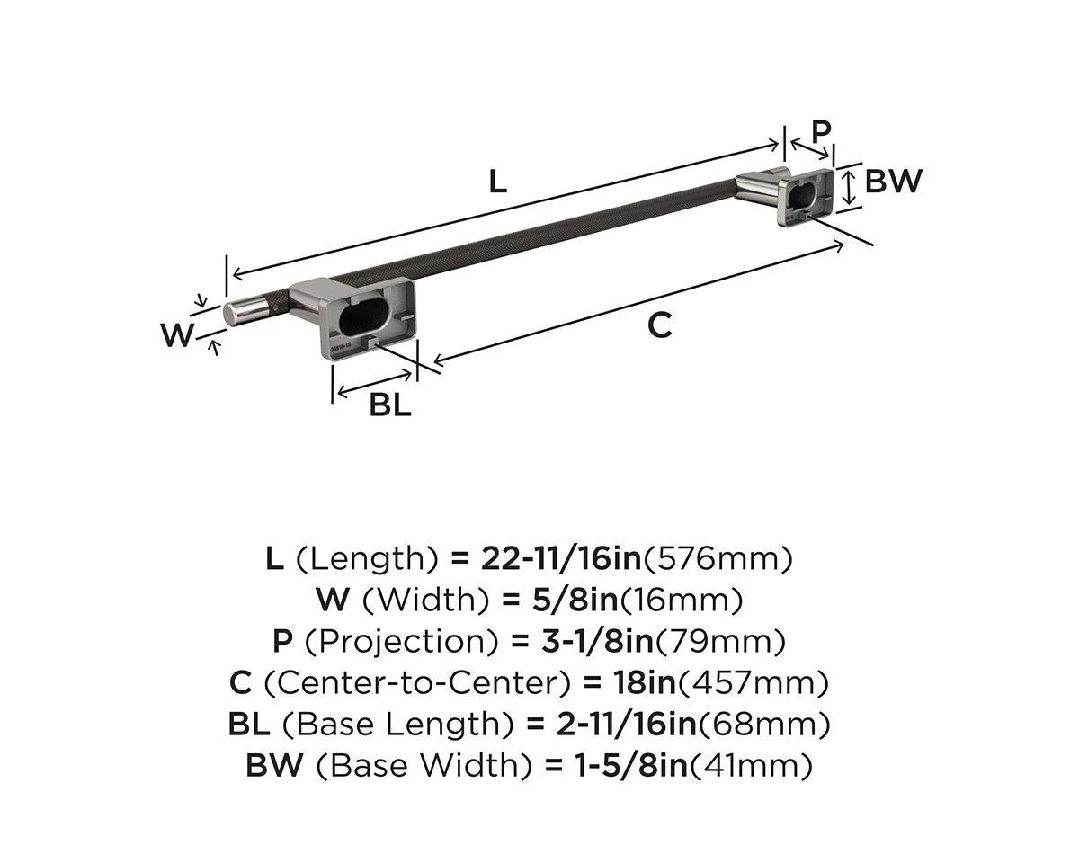 Amerock Esquire 18" (457mm) Towel Bar 12 Amerock Esquire 18" (457mm) Towel Bar - Image 12