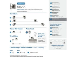 Amerock Glacio Single Robe Hook -Amerock Sales Shop ame bh36060cg10 collection big