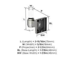 Amerock Glacio Single Robe Hook -Amerock Sales Shop ame bh36060cg10 dimensions big