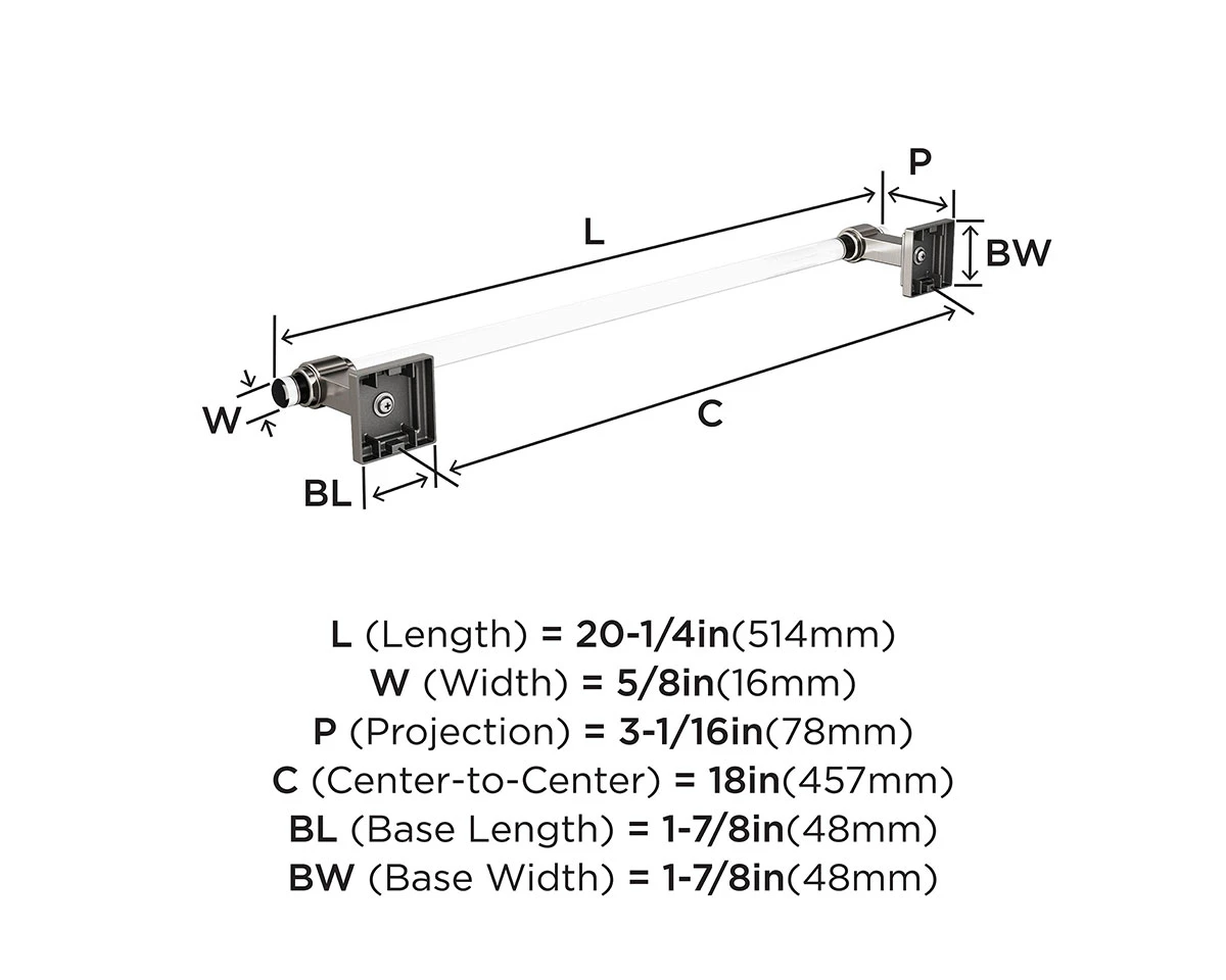 Amerock Glacio 18" (457mm) Towel Bar 20 Amerock Glacio 18" (457mm) Towel Bar - Image 20