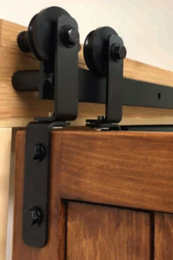 BarnFold 2-Panel 64" (1626mm) Bi-Fold Barn Door Track Set - (50 Lb.) 9 BarnFold 2-Panel 64" (1626mm) Bi-Fold Barn Door Track Set - (50 Lb.) -Amerock Sales Shop bar barnfold installed2 big 3