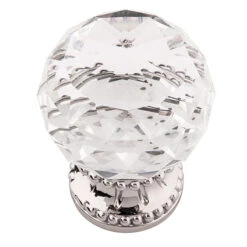 Belwith-Keeler Chautauqua 1-3/8" (35mm) Cabinet Knob (Glass With Polished Nickel)