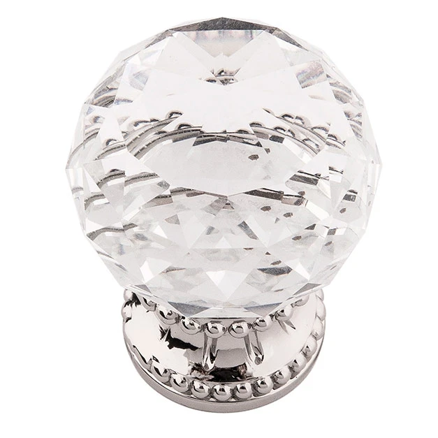Belwith-Keeler Chautauqua 1-3/8" (35mm) Cabinet Knob (Glass With Polished Nickel) 1 Belwith-Keeler Chautauqua 1-3/8" (35mm) Cabinet Knob (Glass With Polished Nickel)