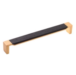 Belwith Keeler Fuse 8-13/16" (224mm) Center-to-Center Cabinet Pull (Brushed Golden Brass/Black Wood)