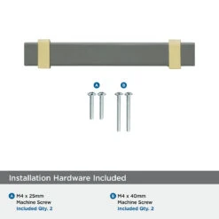 Amerock Overton 3-3/4" (96mm) Center-to-Center Cabinet Pull (Black Chrome/Brushed Gold) -Amerock Sales Shop bp36681bcrbgl overton mountinghardware big