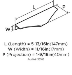 Amerock Aloft 5-13/16" (148mm) Cabinet Edge Pull -Amerock Sales Shop bp36743 aloft technical line big