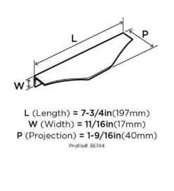 Amerock Aloft 7-3/4" (197mm) Cabinet Edge Pull -Amerock Sales Shop bp36744 aloft technical line big