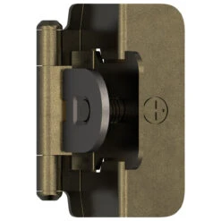 Amerock 1/2" Overlay Double Demountable Partial Wrap Self Closing Cabinet Hinge - PAIR -Amerock Sales Shop burnished brass hinge amerock functional hardware self closing demountable bpr8704bb silo primary 22 big
