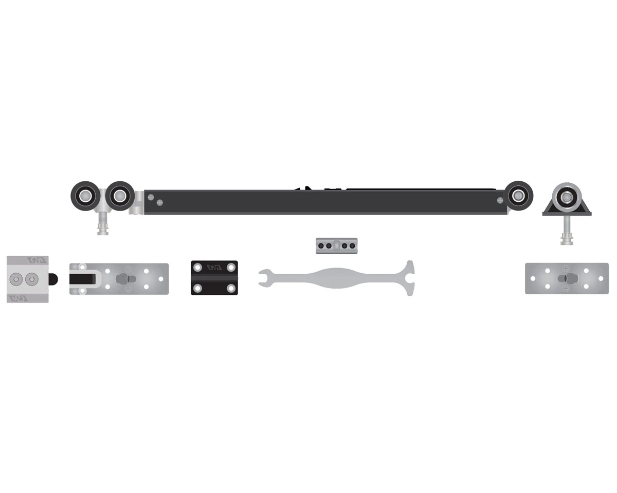 Cavity Sliders SofStop Carriage Pack W/Single Soft-Close And One Track Stop, For Doors Up To 176lbs, 28" Min. Door Width 1 Cavity Sliders SofStop Carriage Pack W/Single Soft-Close And One Track Stop, For Doors Up To 176lbs, 28" Min. Door Width