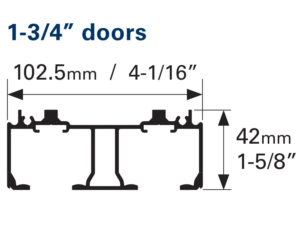 Cavity Sliders 72" (1829mm) CaviTrack By-Pass Sliding Door Track For 1-3/4" Doors - (Aluminum) 2 Cavity Sliders 72" (1829mm) CaviTrack By-Pass Sliding Door Track For 1-3/4" Doors - (Aluminum) - Image 2