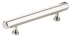 Colonial Bronze 6" (152mm) Center-to-Center Solid Brass Hex Cabinet Pull (Polished Nickel)