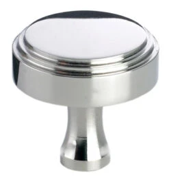 Colonial Bronze 1" (25mm) Solid Brass Stepped Edged Cabinet Knob (Polished Chrome)