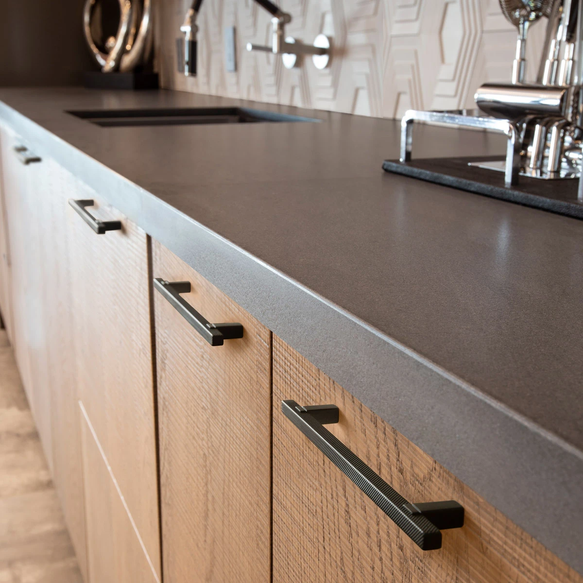 Schaub And Company Quadrato 12-5/8" (321mm) Center-to-Center Cabinet Pull (Gun Metal) 2 Schaub And Company Quadrato 12-5/8" (321mm) Center-to-Center Cabinet Pull (Gun Metal) - Image 2