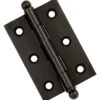 Deltana Solid Brass 2-1/2" (64mm) X 1-11/16" (43mm) Flush/Full Inset Non-Self Closing Ball Tip Cabinet Hinge - EACH (Flat Black)