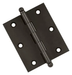 Deltana Solid Brass 3" (76mm) X 2-1/2" (64mm) Flush/Full Inset Non-Self Closing Ball Tip Cabinet Hinge - EACH (Flat Black)