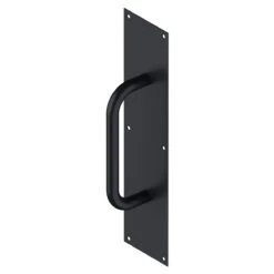 Deltana Pull Plate With Handle - 4" (102mm) X 16" (406mm) (Flat Black)