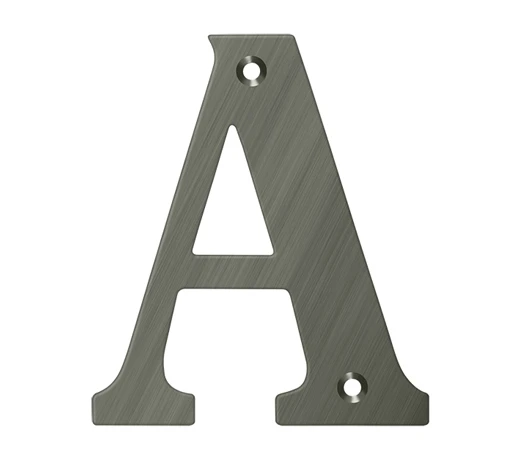 Deltana 4" (102mm) Solid Brass House Letters - (Antique Nickel) 1 Deltana 4" (102mm) Solid Brass House Letters - (Antique Nickel)