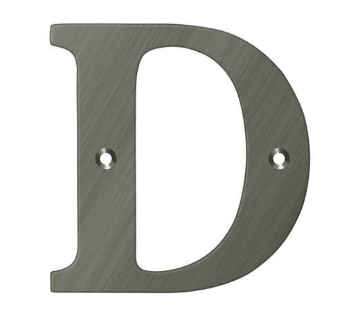 Deltana 4" (102mm) Solid Brass House Letters - (Antique Nickel) 4 Deltana 4" (102mm) Solid Brass House Letters - (Antique Nickel) - Image 4