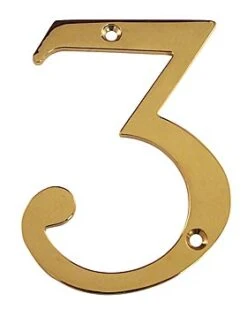 Deltana 4" (102mm) Solid Brass House Numbers - (PVD Polished Brass) -Amerock Sales Shop del rn4 3cr003 huge 1