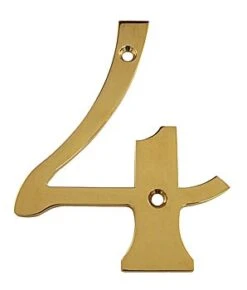Deltana 4" (102mm) Solid Brass House Numbers - (PVD Polished Brass) -Amerock Sales Shop del rn4 4cr003 huge 1