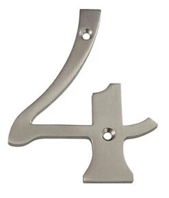 Deltana 4" (102mm) Solid Brass House Numbers - (Satin Nickel) -Amerock Sales Shop del rn4 4u15 huge 1