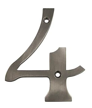 Deltana 4" (102mm) Solid Brass House Numbers - (Antique Nickel) 5 Deltana 4" (102mm) Solid Brass House Numbers - (Antique Nickel) - Image 5