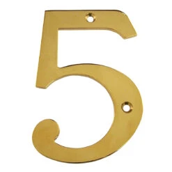 Deltana 4" (102mm) Solid Brass House Numbers - (PVD Polished Brass) -Amerock Sales Shop del rn4 5cr003 big 1