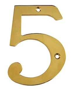 Deltana 4" (102mm) Solid Brass House Numbers - (PVD Polished Brass) -Amerock Sales Shop del rn4 5cr003 huge 1