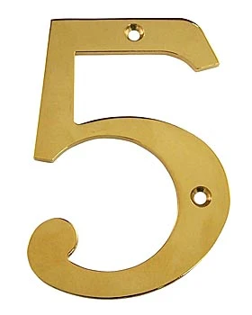 Deltana 6" (152mm) Solid Brass House Numbers - (PVD Polished Brass) 6 Deltana 6" (152mm) Solid Brass House Numbers - (PVD Polished Brass) - Image 6