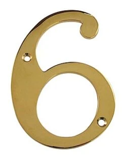 Deltana 4" (102mm) Solid Brass House Numbers - (PVD Polished Brass) -Amerock Sales Shop del rn4 6cr003 huge 1