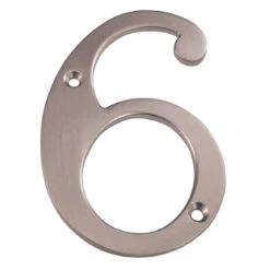 Deltana 4" (102mm) Solid Brass House Numbers - (Satin Nickel) -Amerock Sales Shop del rn4 6u15 big 1