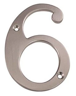 Deltana 6" (152mm) Solid Brass House Numbers - (Satin Nickel) -Amerock Sales Shop del rn4 6u15 huge