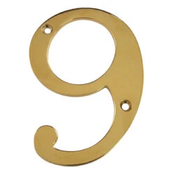 Deltana 4" (102mm) Solid Brass House Numbers - (PVD Polished Brass) -Amerock Sales Shop del rn4 9cr003 big 1