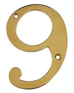 Deltana 4" (102mm) Solid Brass House Numbers - (PVD Polished Brass) -Amerock Sales Shop del rn4 9cr003 huge 1