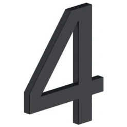 Deltana 4" (102mm) Modern E-Series House Numbers - (Flat Black) -Amerock Sales Shop del rne 4u19 big 1