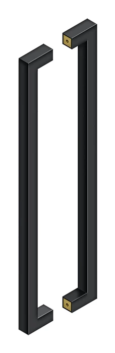 Deltana Stainless Steel 36" (914mm) Center-to-Center Contemporary Door Pull - Back-to-Back Mounted Set (Flat Black)