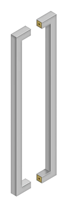 Deltana Stainless Steel 36" (914mm) Center-to-Center Contemporary Door Pull - Back-to-Back Mounted Set (Brushed Stainless Steel)